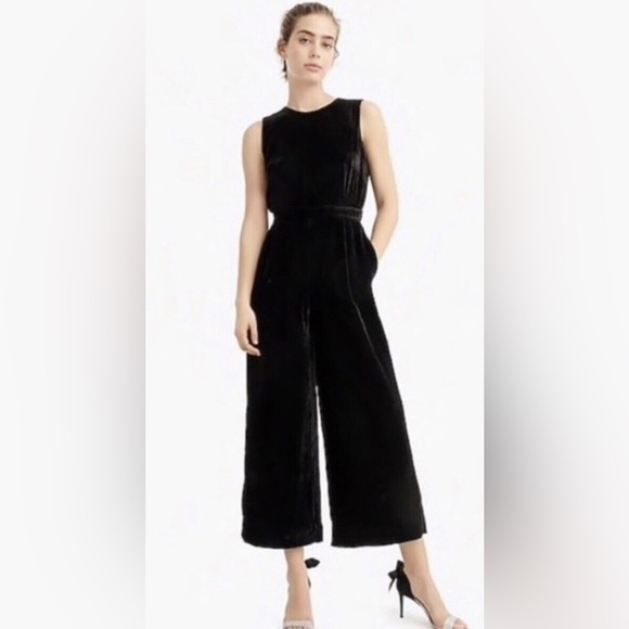 J.Crew Wrap Back Cropped Velvet Jumpsuit - Picture 2 of 5